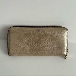Fossil Gold Leather Wallet